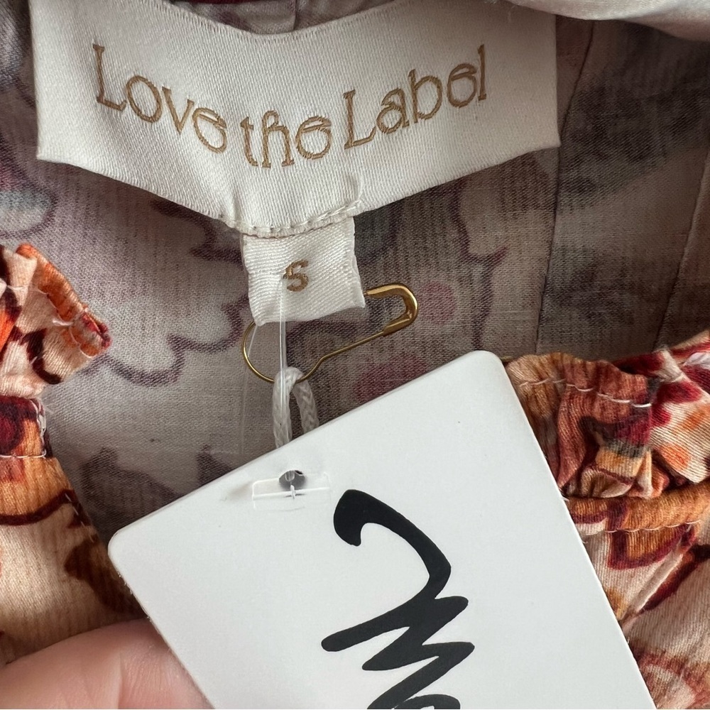 Love The Label Tallulah Floral Ruffle Blouse - Cream and Brown New Fall Small - Picture 5 of 7